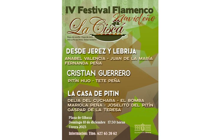 Mesas de camilla, productos navideños y villancicos se dan la mano este domingo en Utrera con el festival flamenco ‘La ciscá’