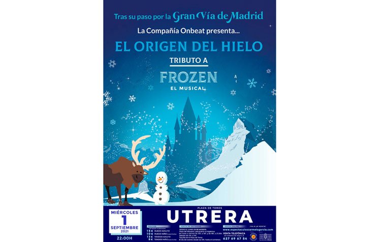 El musical de ‘Frozen’ inaugura este miércoles en Utrera el ciclo de ‘Conciertos en el albero’