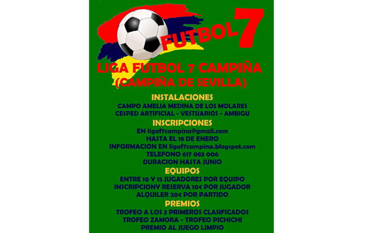 Abierta la inscripción para la «Liga Fútbol 7 Campiña»