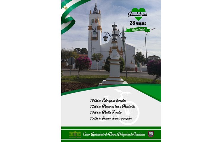 La pedanía utrerana de Guadalema de los Quintero celebrará el Día de Andalucía con un paseo en bicicleta y una paella popular
