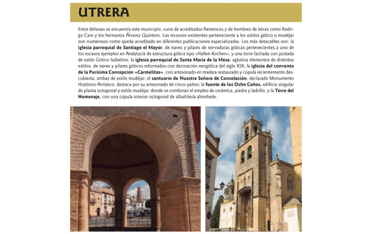 La ciudad de Utrera, presente en una guía provincial del gótico-mudéjar