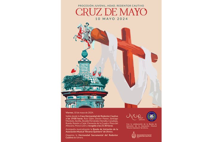 Tarde cofrade en Utrera con la primera procesión juvenil de cruz de mayo de la hermandad del Redentor Cautivo