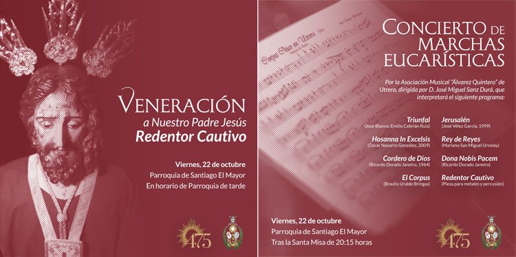 Veneración al Redentor Cautivo y concierto de marchas procesionales eucarísticas en la parroquia de Santiago