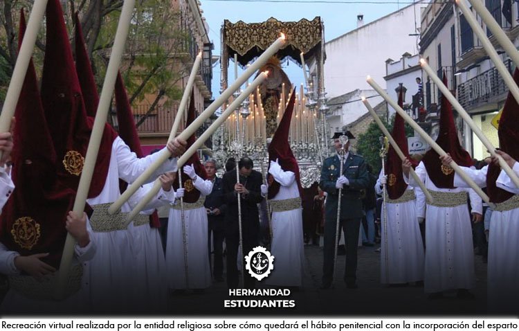 La hermandad de los Estudiantes aprueba sustituir el cíngulo de su hábito penitencial por esparto