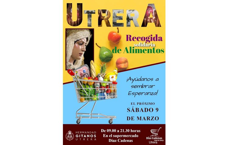 Jornada solidaria en Utrera con la recogida de alimentos de la hermandad de los Gitanos