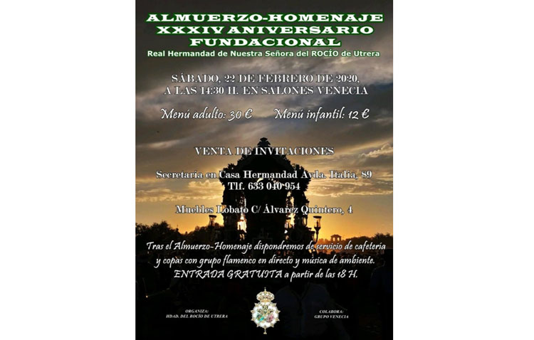 La hermandad del Rocío celebra su trigésimo cuarto aniversario con un almuerzo de convivencia