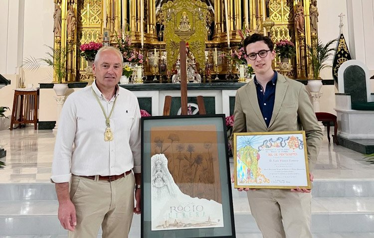 La «aparición» de la Virgen del Rocío sobre la ciudad de Utrera, protagonista del cartel de la romería de la hermandad