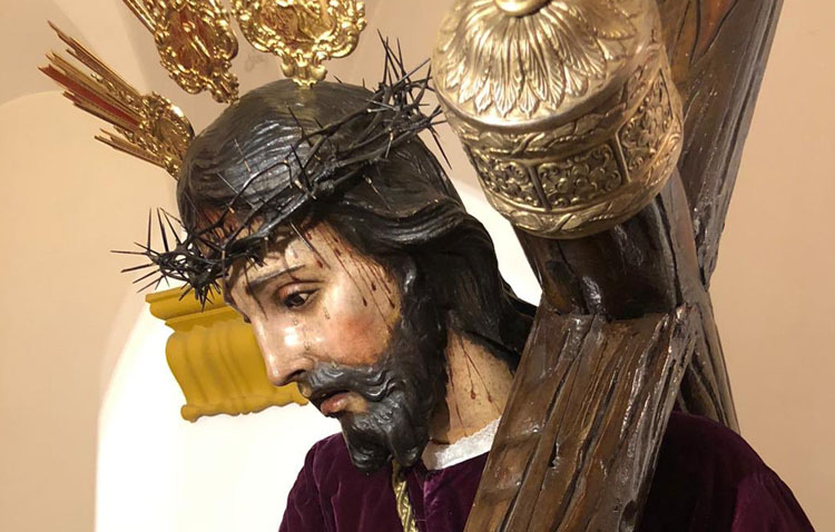 La imagen de Jesús Nazareno, sometida a trabajos de limpieza y conservación