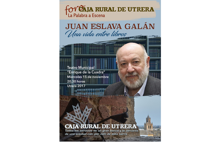 El prestigioso escritor Juan Eslava Galán llega al teatro para el ciclo de conferencias de Caja Rural de Utrera (AUDIO)
