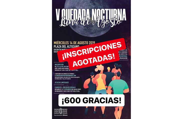 La carrera «Luna de agosto» agota sus inscripciones en cuatro días