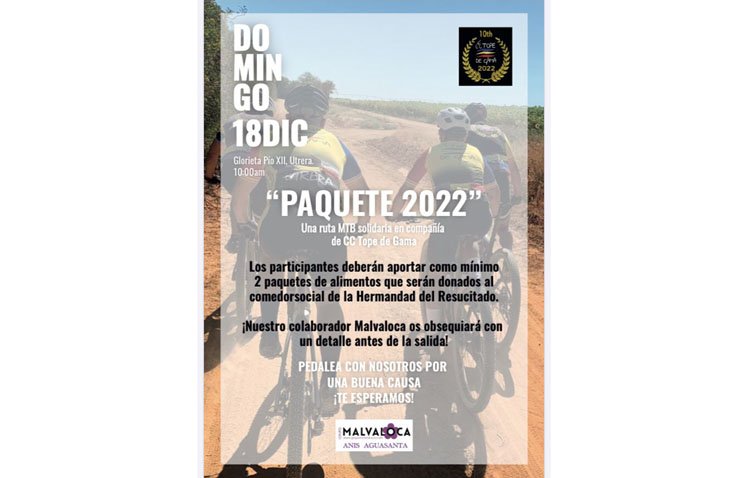 Una ruta ciclista solidaria recogerá alimentos a beneficio del comedor social de Utrera