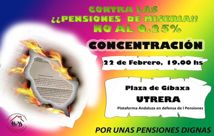 Una manifestación defenderá en Utrera el sistema de pensiones