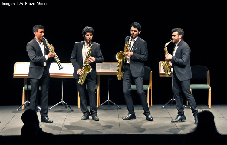 Un brillante concierto del cuarteto de saxofones SQ4, en el que se encuentra el utrerano Manu Brazo,  clausuró  el ciclo de jóvenes intérpretes del Maestranza