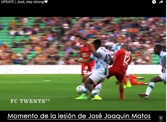 Emotivo homenaje de su equipo a José Joaquin Matos tras la lesión sufrida en el campo de juego holandes.