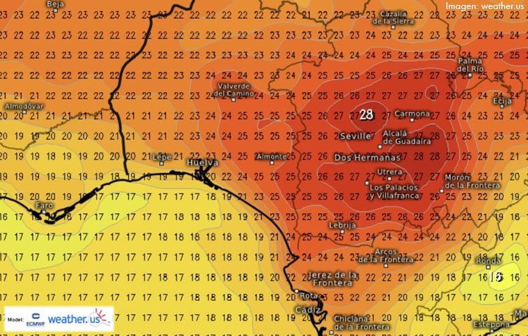 Cielos pocos nubosos y temperaturas máximas rozando los 30º para comenzar la Semana Santa en Utrera