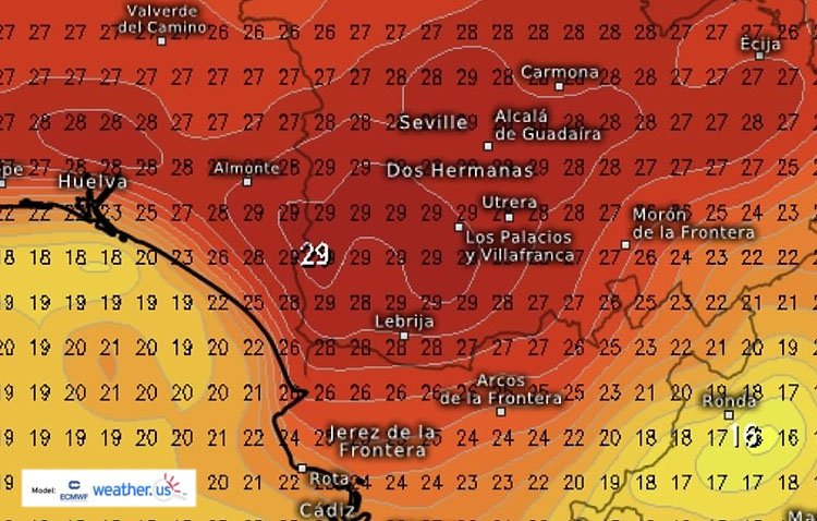 Cielos pocos nubosos y temperaturas entre los 27º máxima y los 8º de mínima para afrontar el Jueves Santo en Utrera