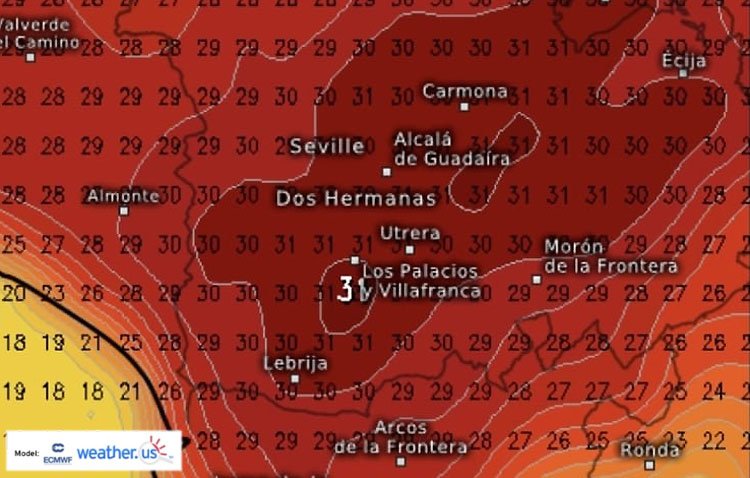 Un Sábado Santo con cielos pocos nubosos y temperaturas entre los 29º de máxima y los 7º de mínima en Utrera