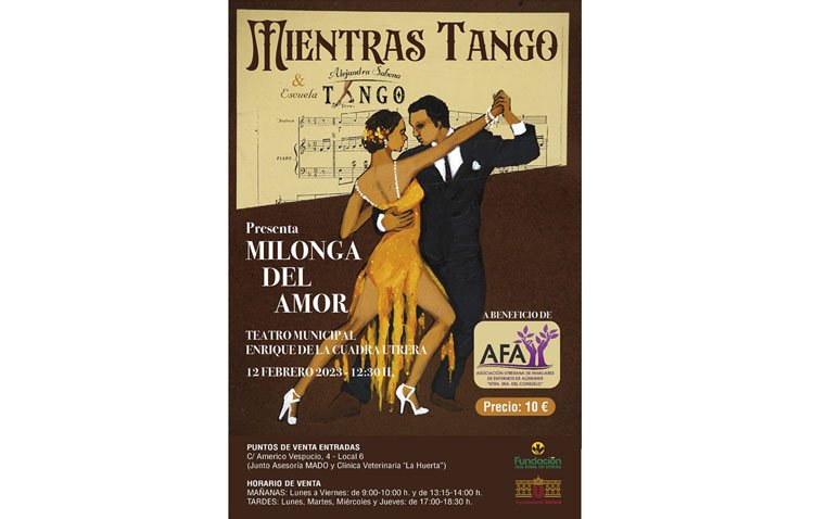Un espectáculo de tango, cita solidaria en el teatro de Utrera a beneficio de la asociación de enfermos de Alzheimer