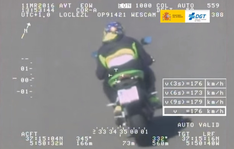 Pillan a una moto circulando a 183 km/h en la autovía Sevilla-Utrera (VÍDEO)