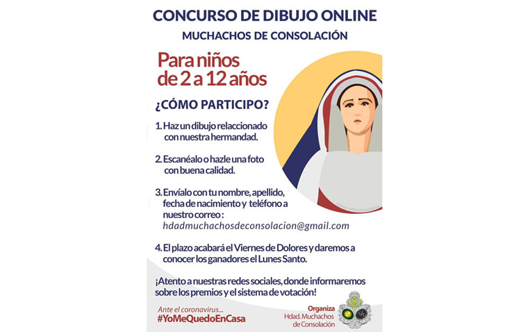 La hermandad de Muchachos de Consolación organiza un concurso de dibujo «online» para los más pequeños