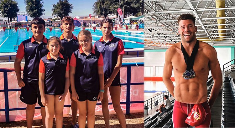 Medallas y trofeos para los alevines y másters del Club Natación Utrera