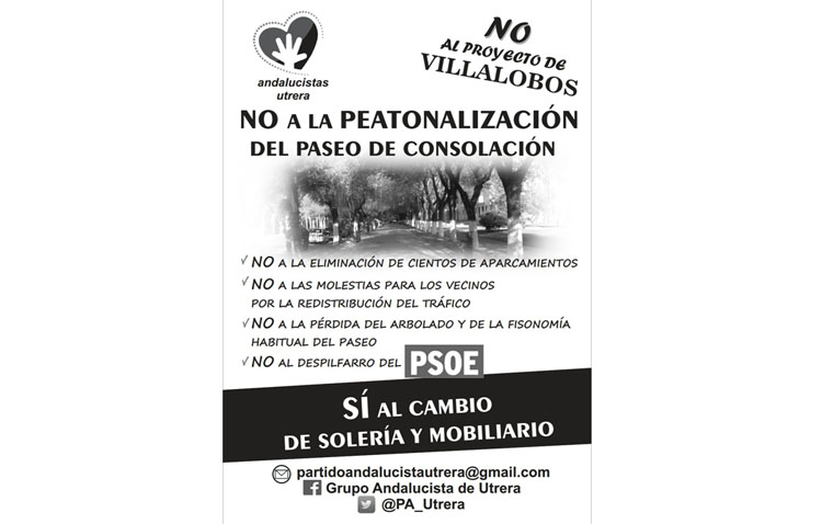 El PA lanza una campaña contra el «absoluto despropósito» que pretende el gobierno local en el paseo de Consolación