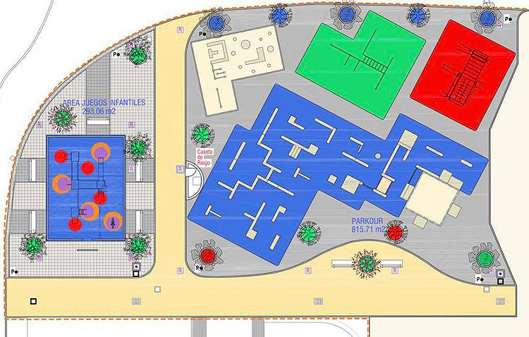 La Coduva contará con una zona para la práctica de parkour y calistenia junto a las pistas de patinaje
