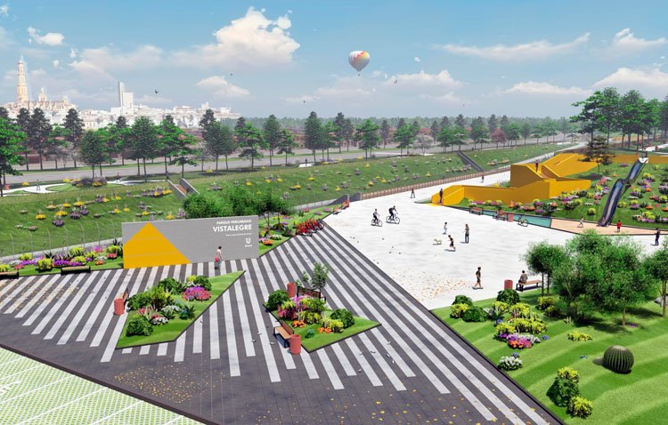 El nuevo parque de Vistalegre tendrá un lago artificial, un tobogán gigante, zonas caninas, barbacoas y 1.000 árboles [GALERÍA]