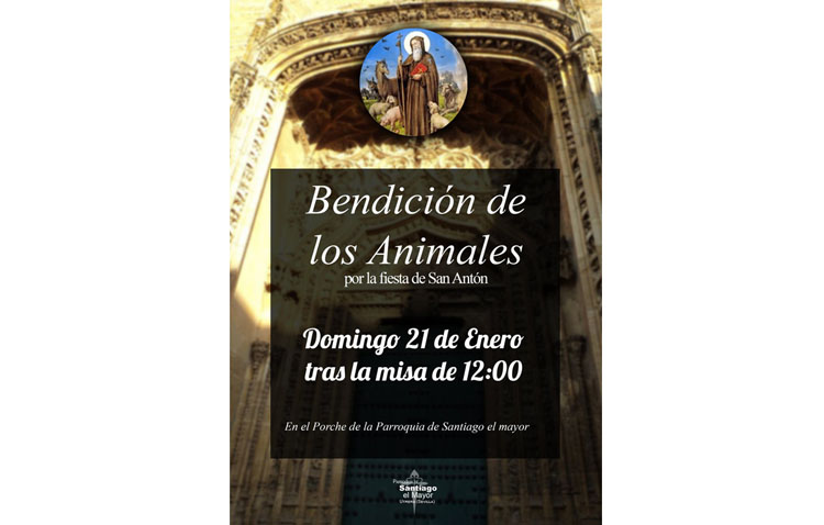 Bendición de animales en la parroquia de Santiago por la fiesta de San Antón