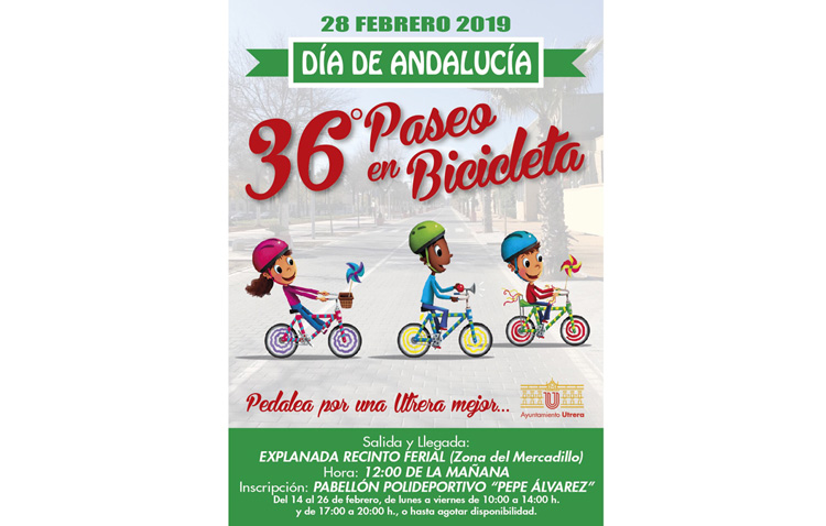 Un paseo en bicicleta para celebrar en Utrera el Día de Andalucía