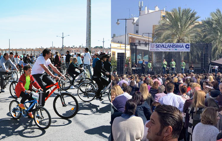 Paseo en bicicleta y sevillanas en Utrera para el puente del Día de Andalucía