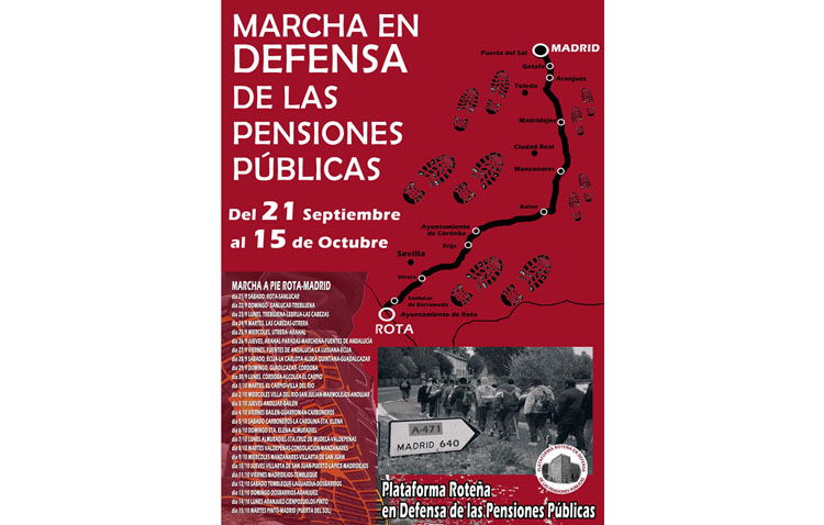 Utrera se sumará a la marcha a pie Rota-Madrid para defender las pensiones públicas