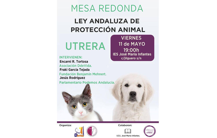 Una mesa redonda hablará en Utrera sobre la ley andaluza de protección animal