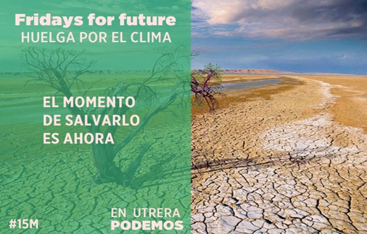 Podemos Utrera manifiesta su apoyo a la movilización contra el cambio climático prevista este viernes en Europa