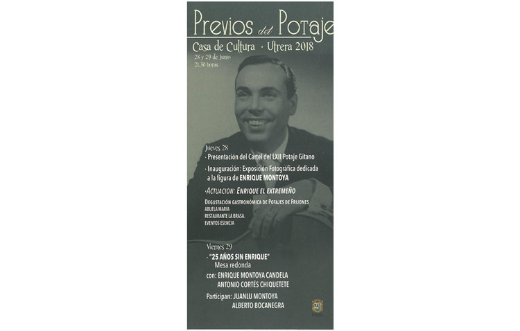 Los previos del Potaje Gitano rendirán homenaje a Enrique Montoya en el vigésimo quinto aniversario de su fallecimiento
