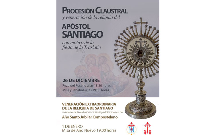 Procesión claustral y veneración de la reliquia del apóstol Santiago en Utrera