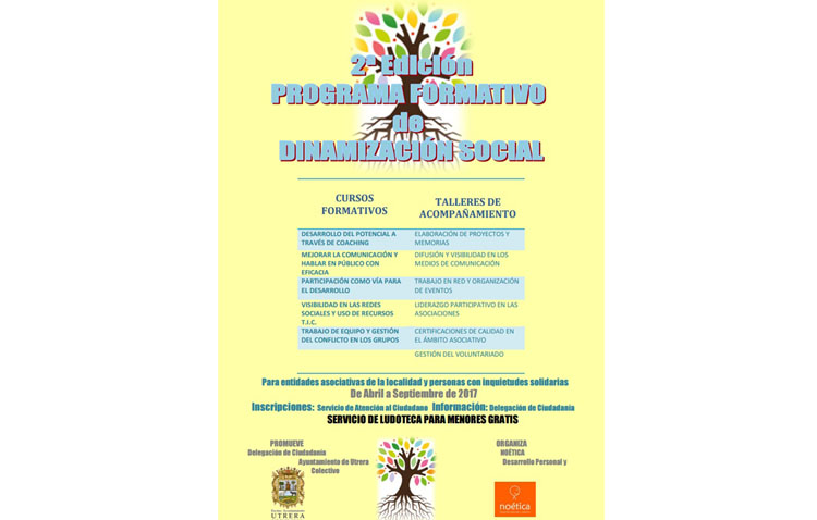 Cursos, talleres y actividades de dinamización social entre asociaciones y utreranos