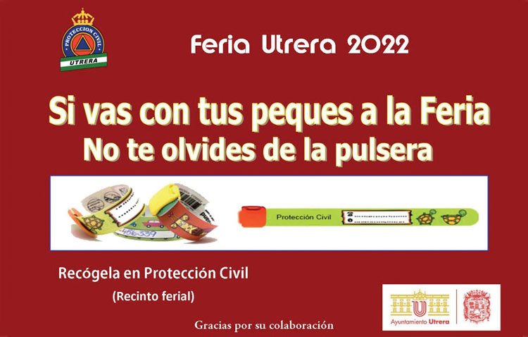 Vuelven a la feria de Utrera las pulseras identificativas para los niños con las que localizar a sus padres en caso de pérdida