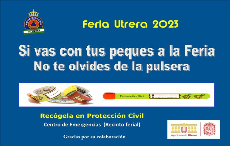 Vuelven a la feria de Utrera las pulseras identificativas para los niños con las que localizar a sus padres en caso de pérdida