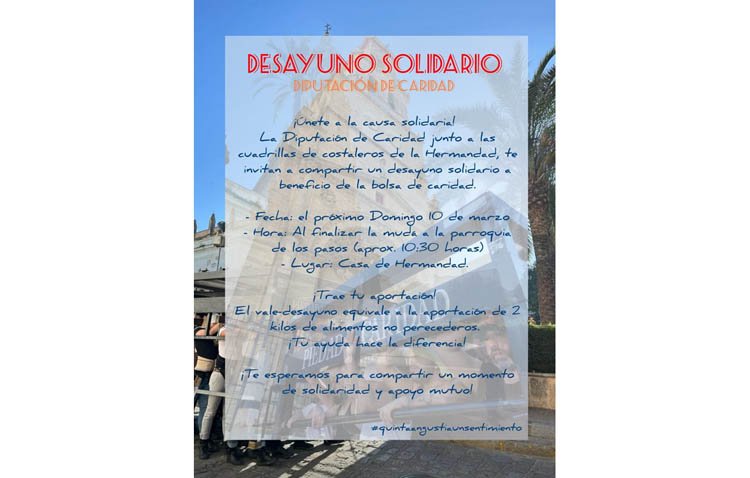 Desayuno solidario en la hermandad de la Quinta Angustia