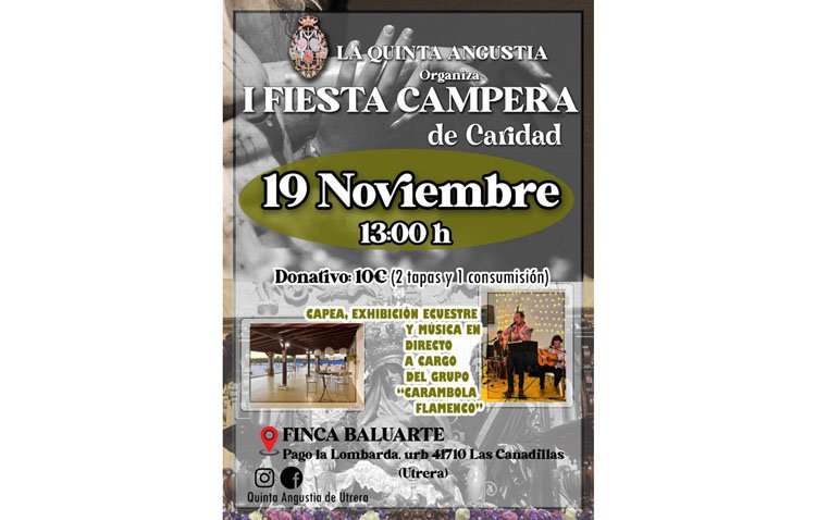 La hermandad de la Quinta Angustia organiza una fiesta campera con exhibición ecuestre, capea y música en directo