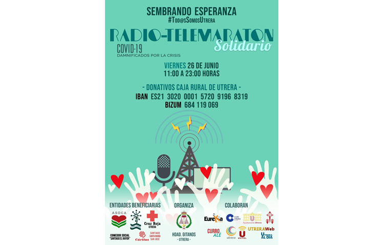 El corazón solidario de Utrera late este viernes al ritmo de un radiotelemaratón de 12 horas de duración