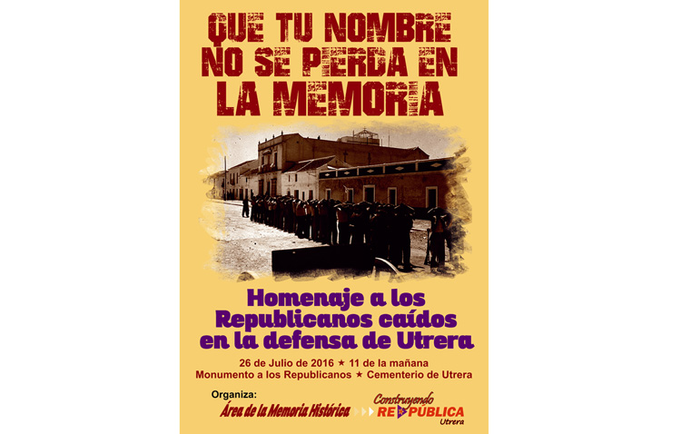 La plataforma «Construyendo ReDpública» rendirá homenaje a los republicanos asesinados durante la dictadura