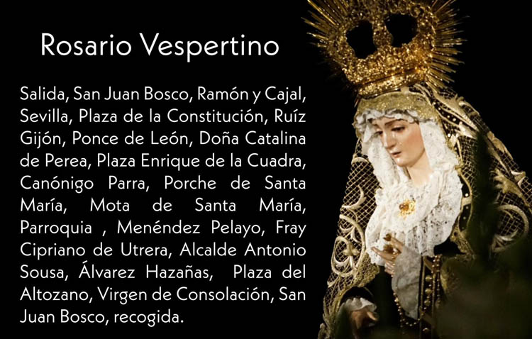 Utrera se prepara para el Rosario Vespertino de la Virgen de las Angustias