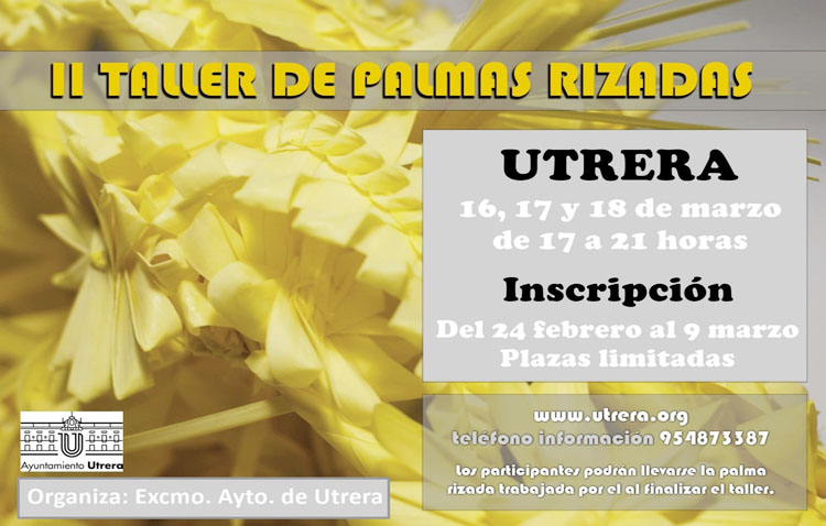 El taller de palmas rizadas regresa a Utrera para enseñar este arte ante la llegada de la Semana Santa