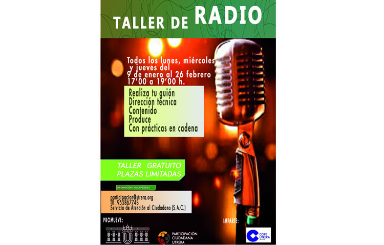 Participación Ciudadana impulsa un taller gratuito de radio en Utrera dirigido a todos los públicos
