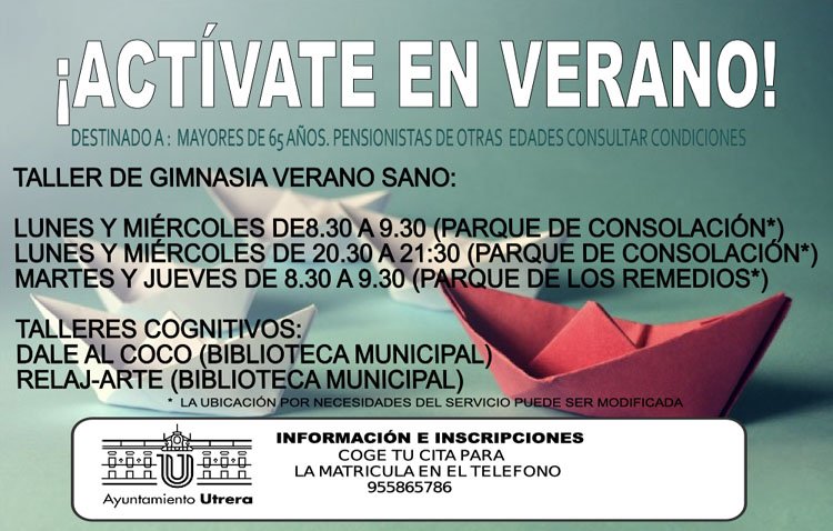 «Actívate en verano», un programa de talleres que apuesta por el envejecimiento activo en Utrera