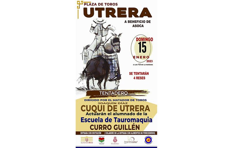 Cita solidaria en Utrera con un tentadero en la plaza de toros a beneficio de Asoca