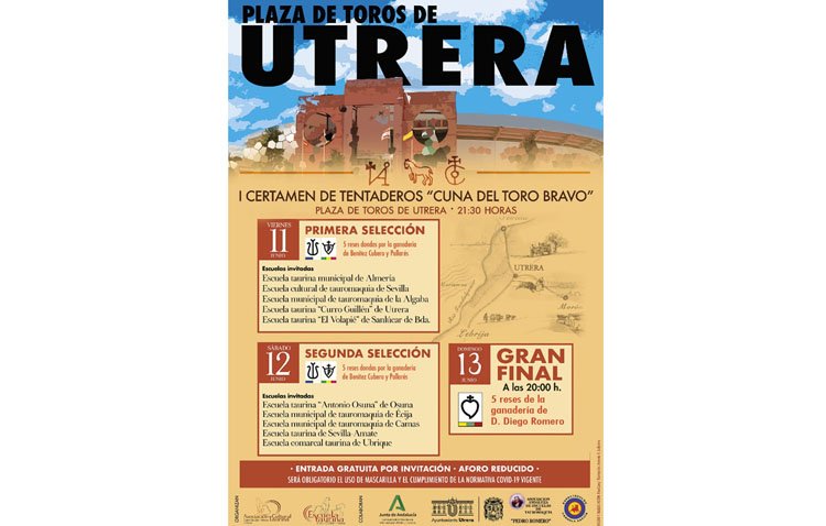 Las invitaciones gratuitas para el certamen de tentaderos taurinos de Utrera, disponibles en la oficina de Turismo y en el Casino