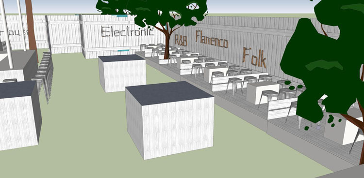 El Ayuntamiento y cuatro empresarios impulsan una nueva terraza de verano en la entrada de Utrera